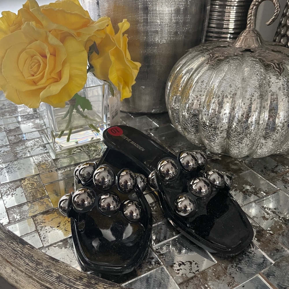 Steve Madden Black Chrishelle Jelly Sandal size 10